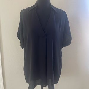 Cabi black short-sleeved collared shirt SZ M